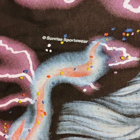 VTG 90's Wizard in Lightning Storm Caribbean Dream AOP T-Shirt Mens Large D&D - Picture 3 of 9